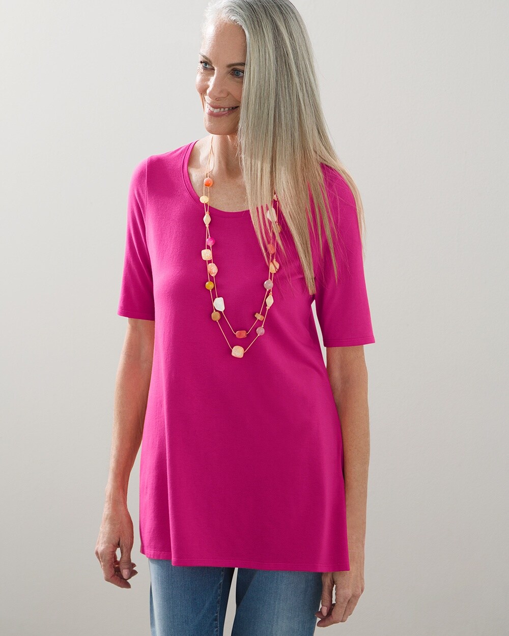 Refined Jersey Elbow Sleeve Tunic
