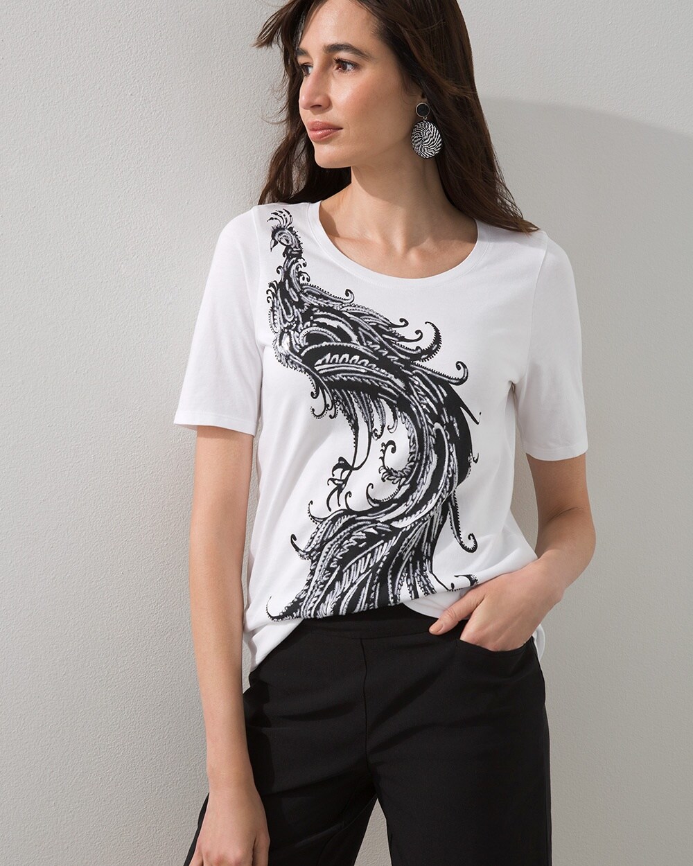 Cotton-Blend Embellished Graphic Tee
