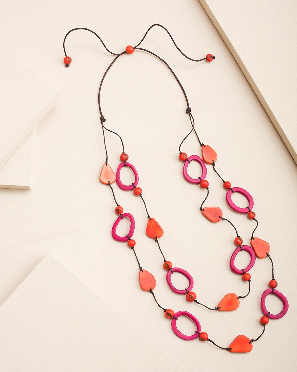 Warm Multi Pink and Orange Necklace