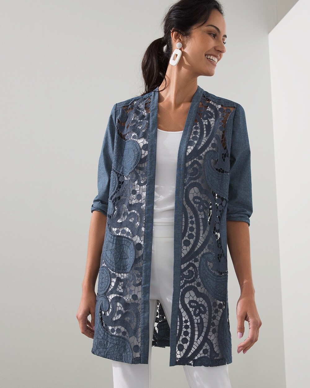 Chambray Lace Topper