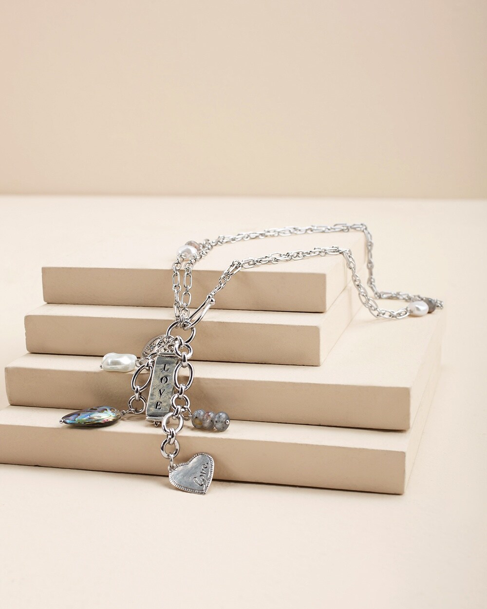 Love Pendent Cluster Necklace
