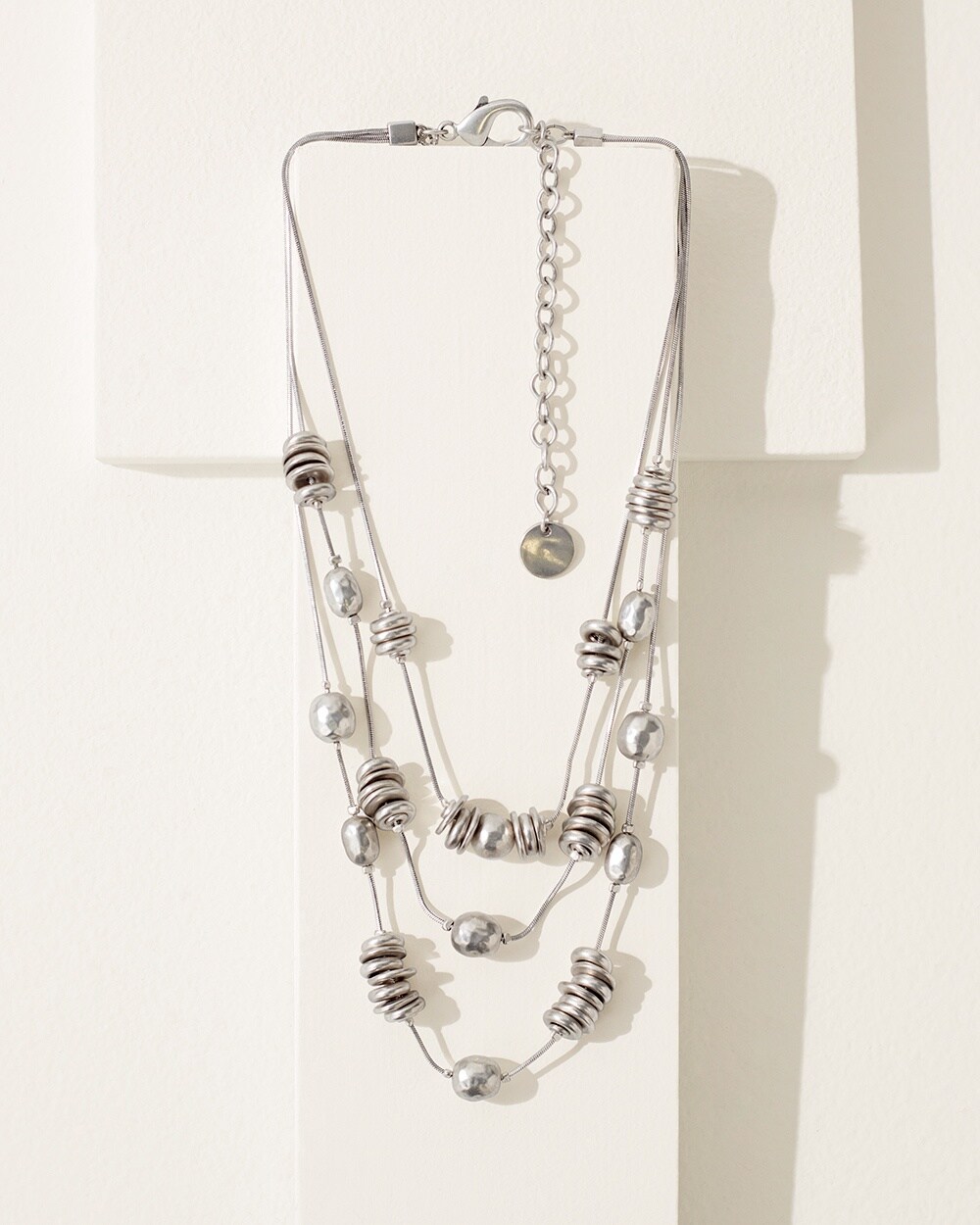 Disc and Bead Multistrand Necklace