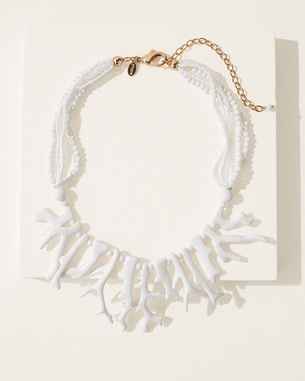 Summer White Coral Bib Necklace