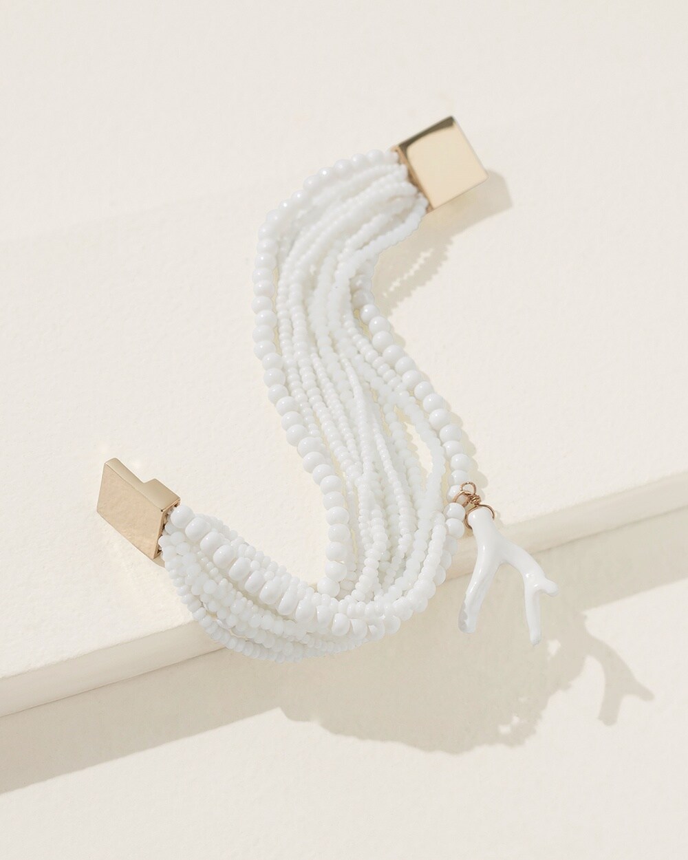 Summer White Seed Bead Bracelet