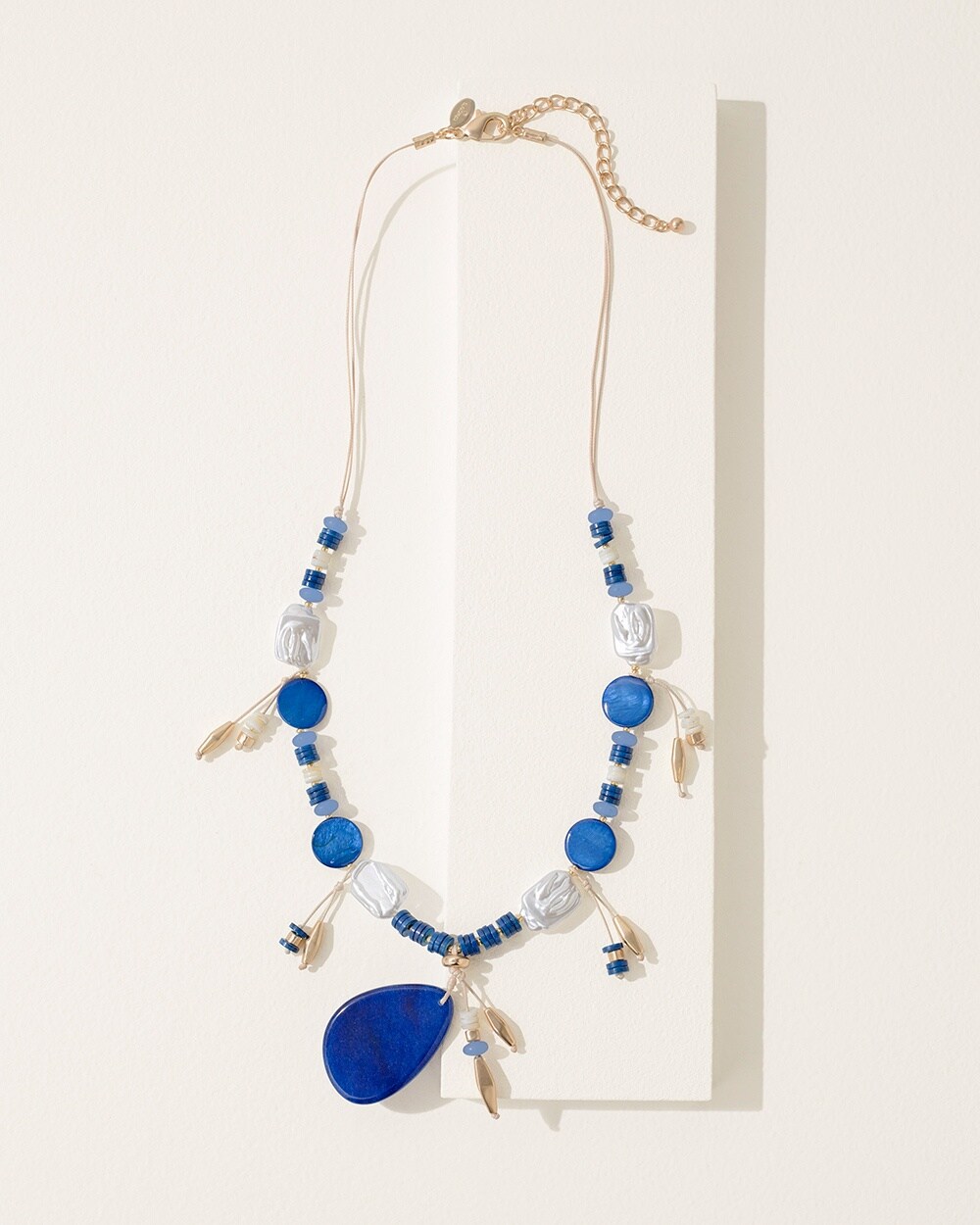 Navy Shell Y Necklace