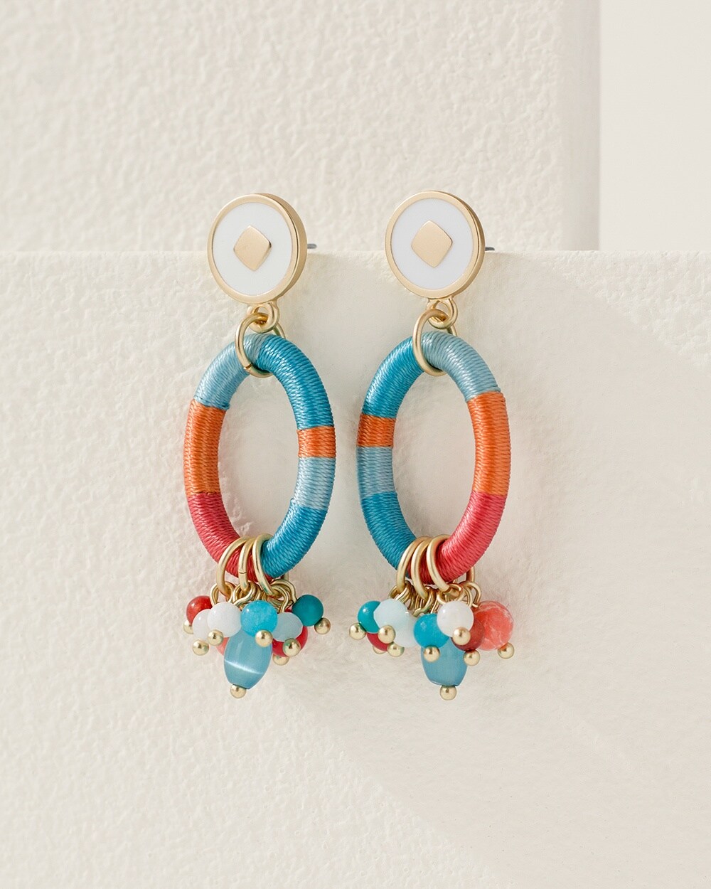 Multicolor Drop Cluster Earrings