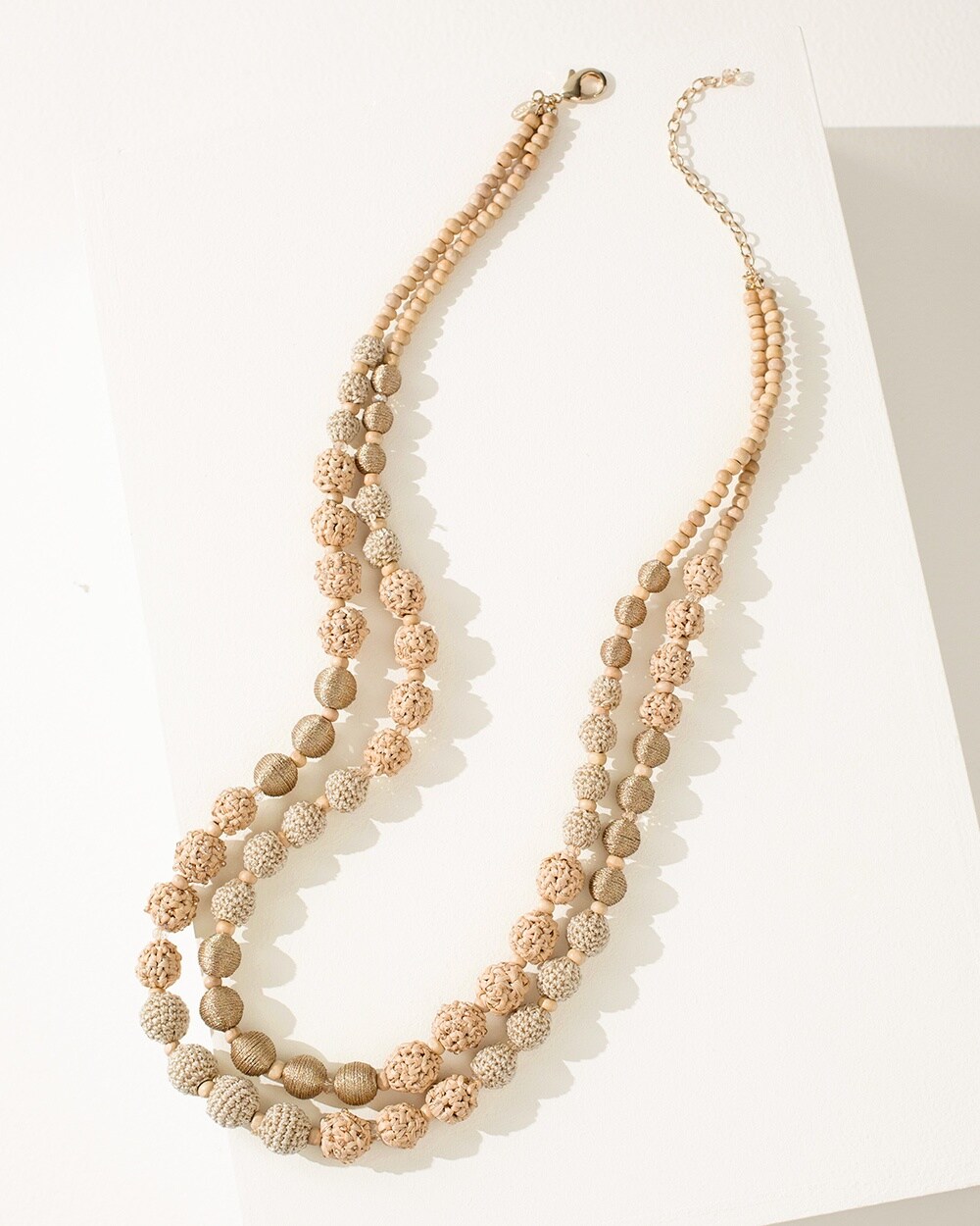 Raffia Two-Strand Long Necklace