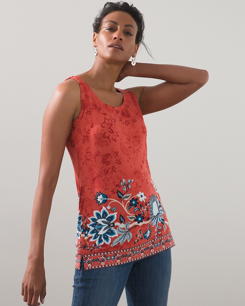 Touch of Cool Floral Polished Tank