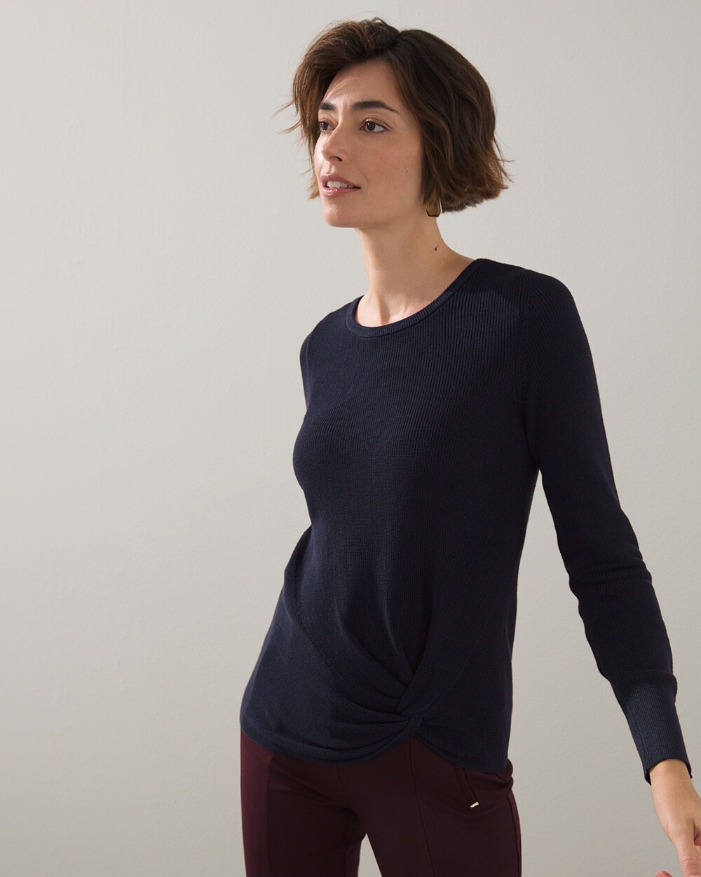 Side Twist Pullover Sweater