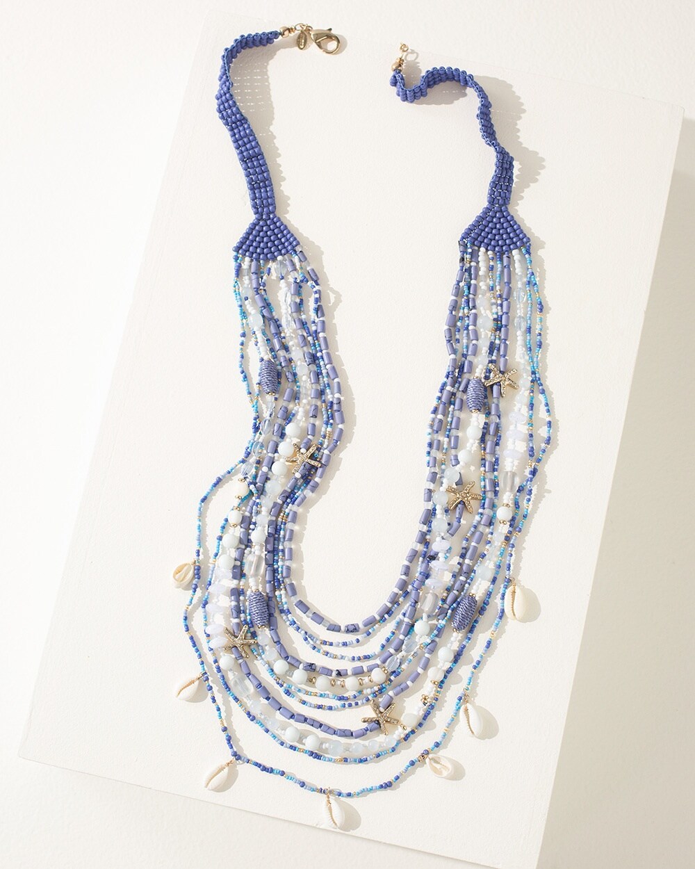 Long Multistrand Beaded Necklace