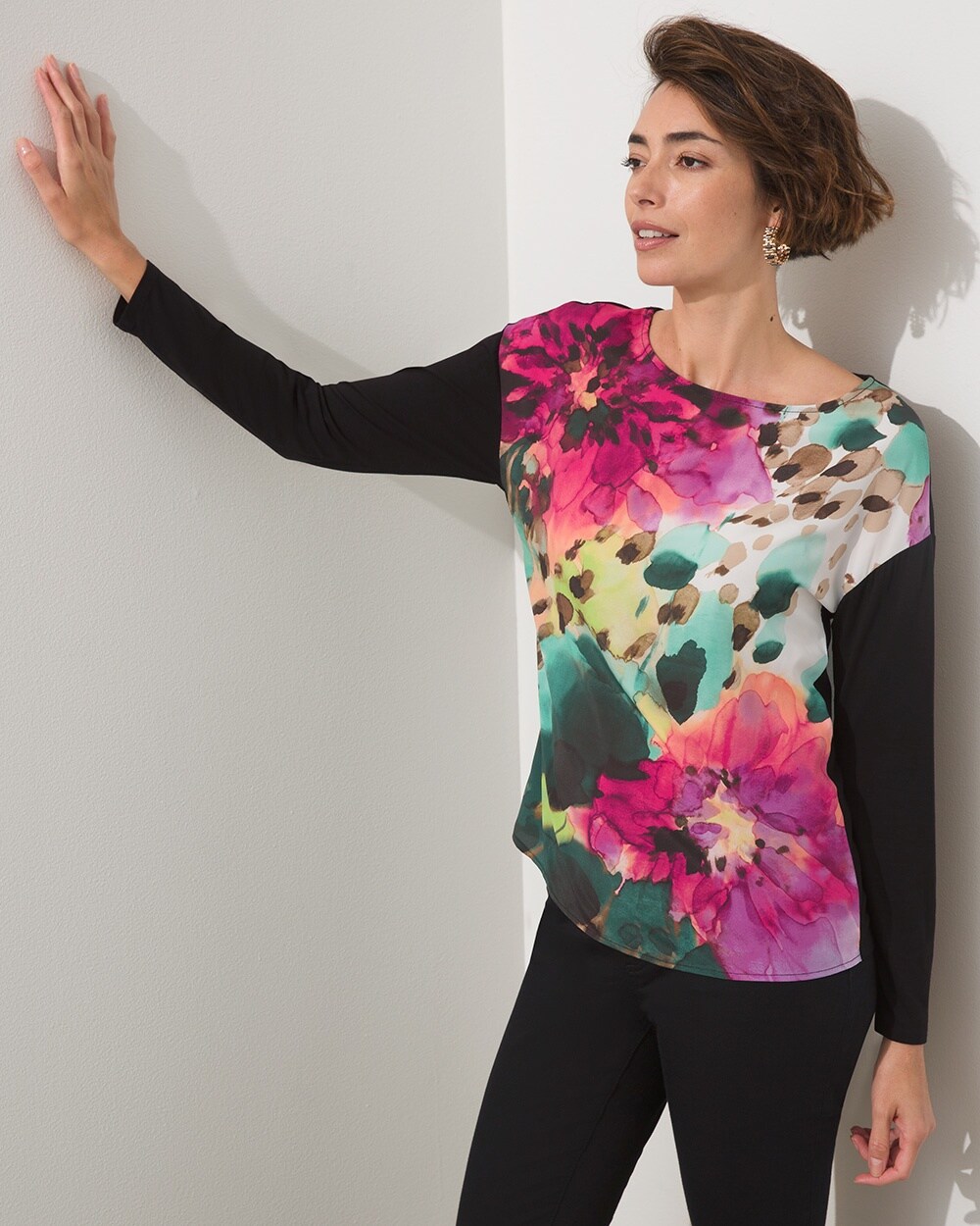 Touch of Cool Woven Floral Print Top