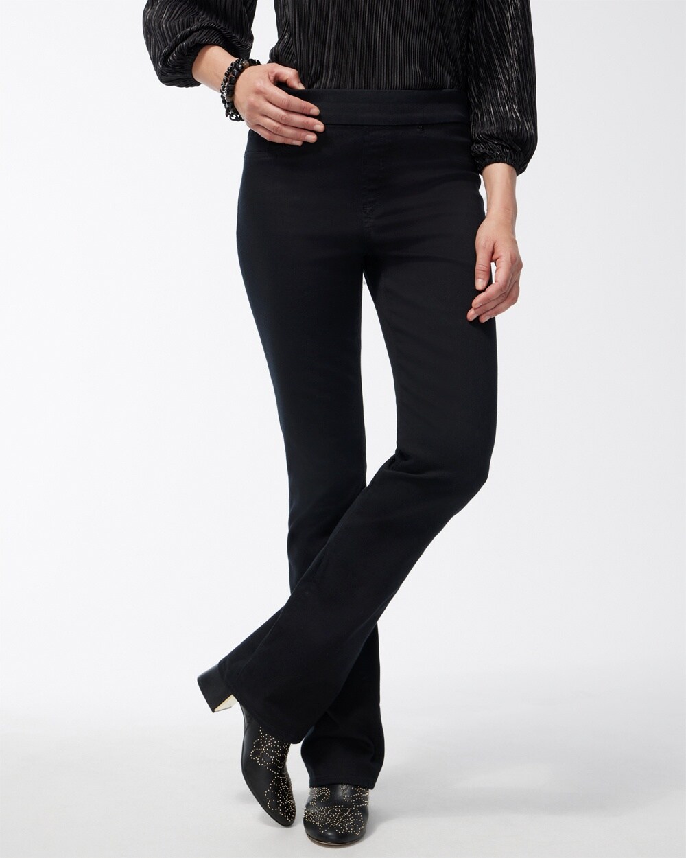 Black Pull-on Bootcut Jeggings video preview image, click to start video