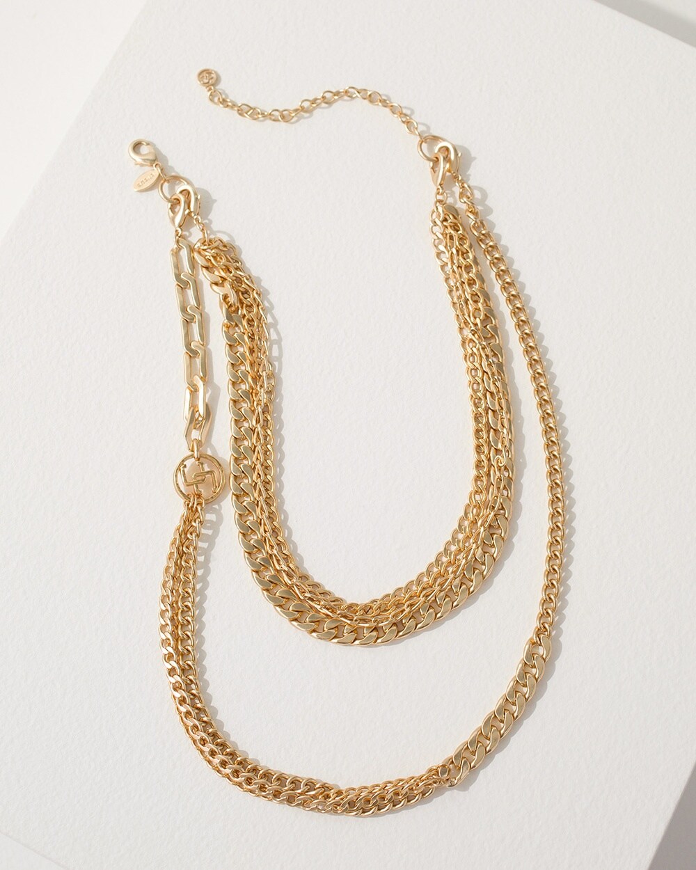 Chain Link Multi Strand Necklace