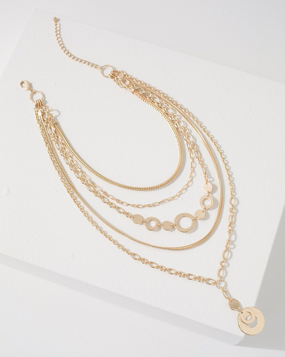 Gold Tone Multi Layer Necklace