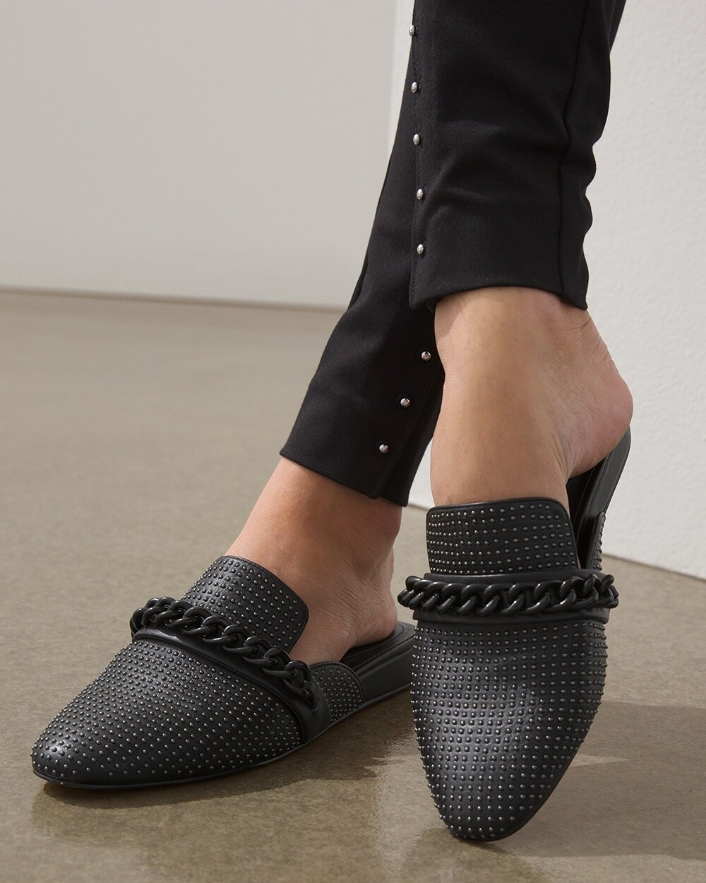 Studded Leather Flats