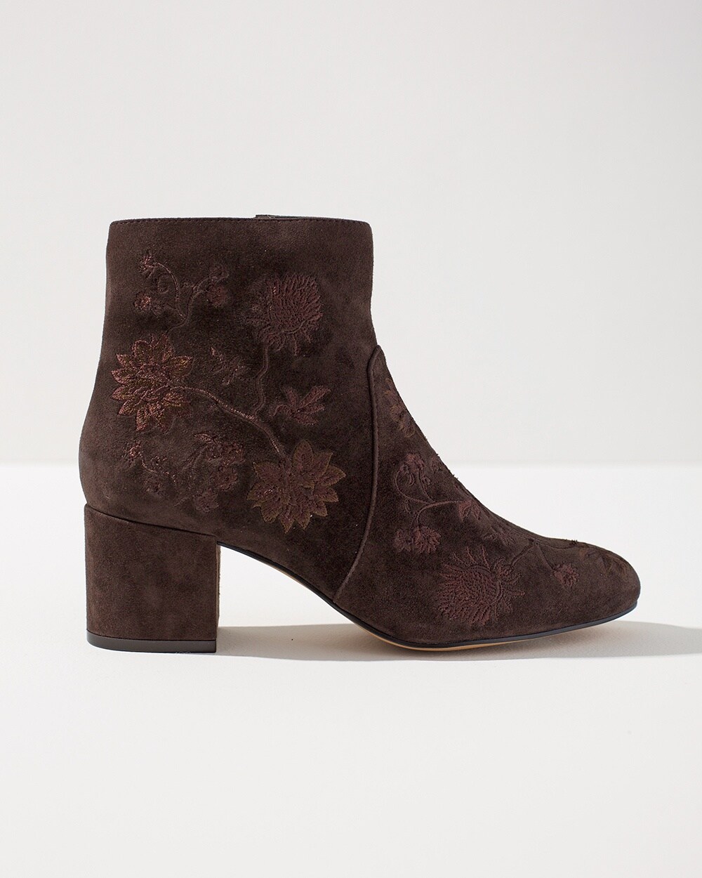 Embroidered Suede Boots