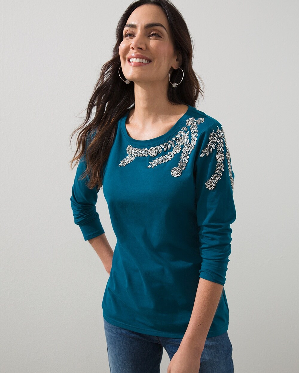 Touch of Cool Embellished Layering Tee
