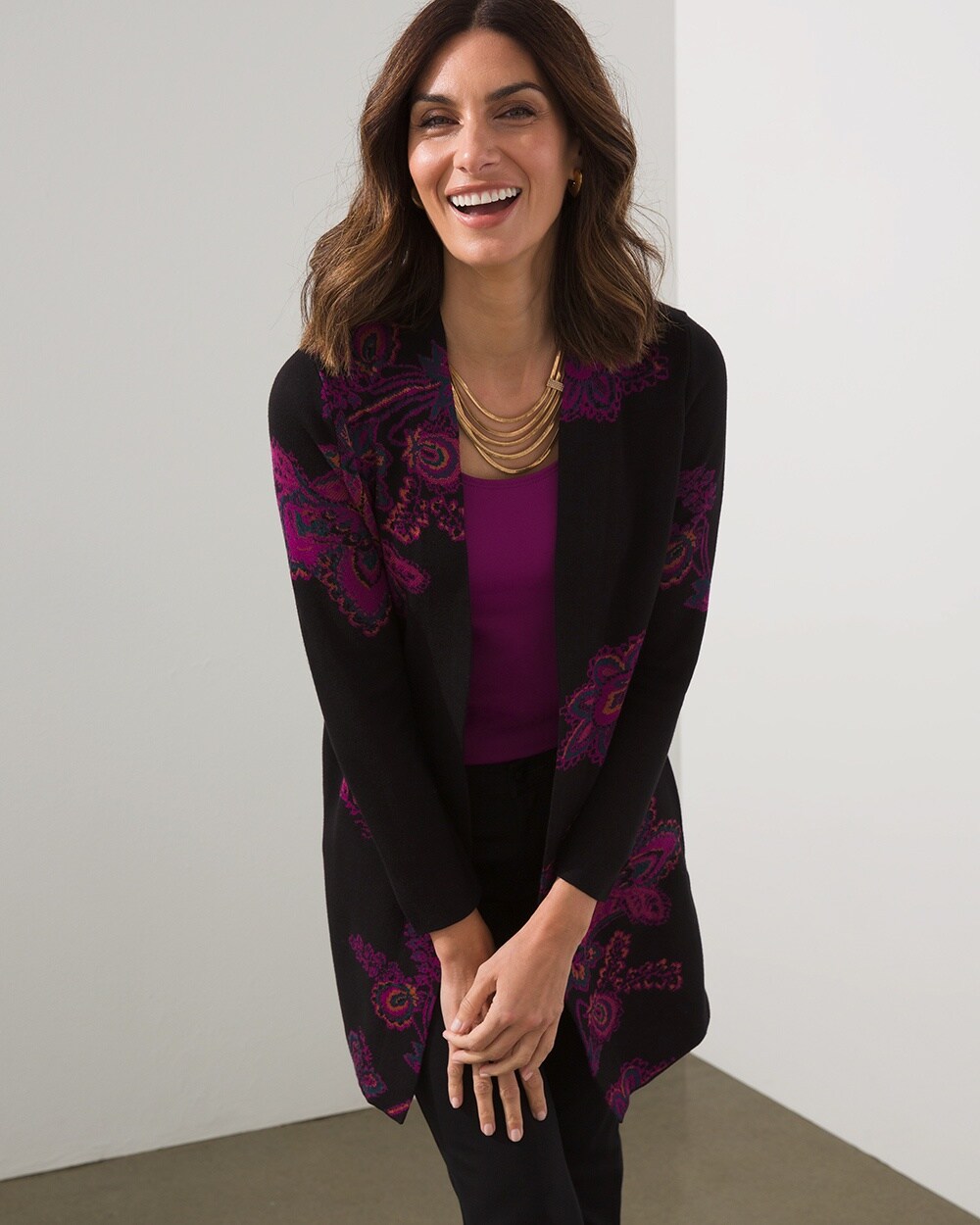 Paisley Jacquard Cardigan video preview image, click to start video