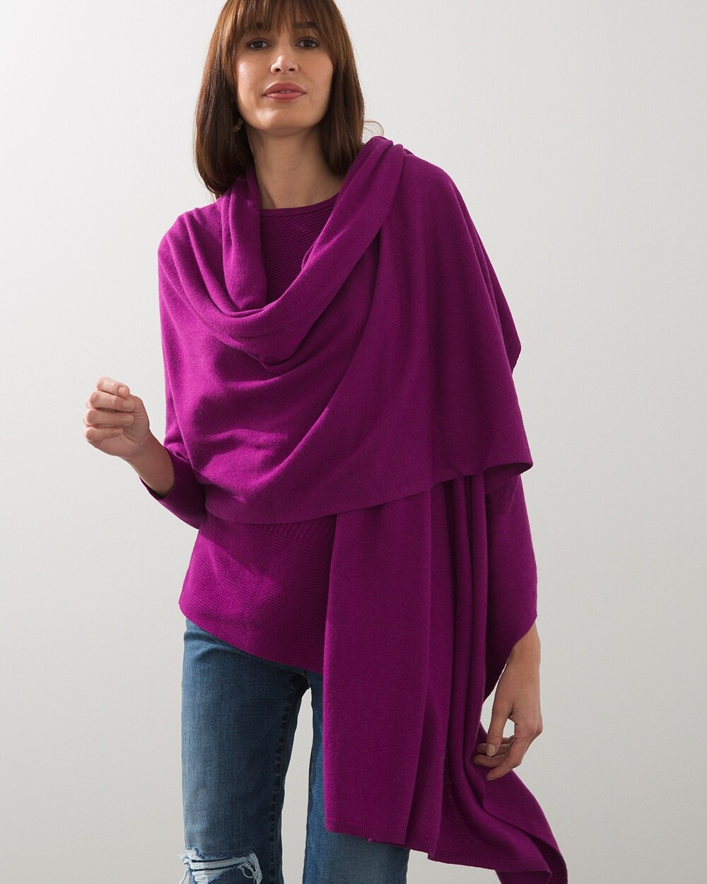 Cashmere-Wool Blend Travel Wrap video preview image, click to start video