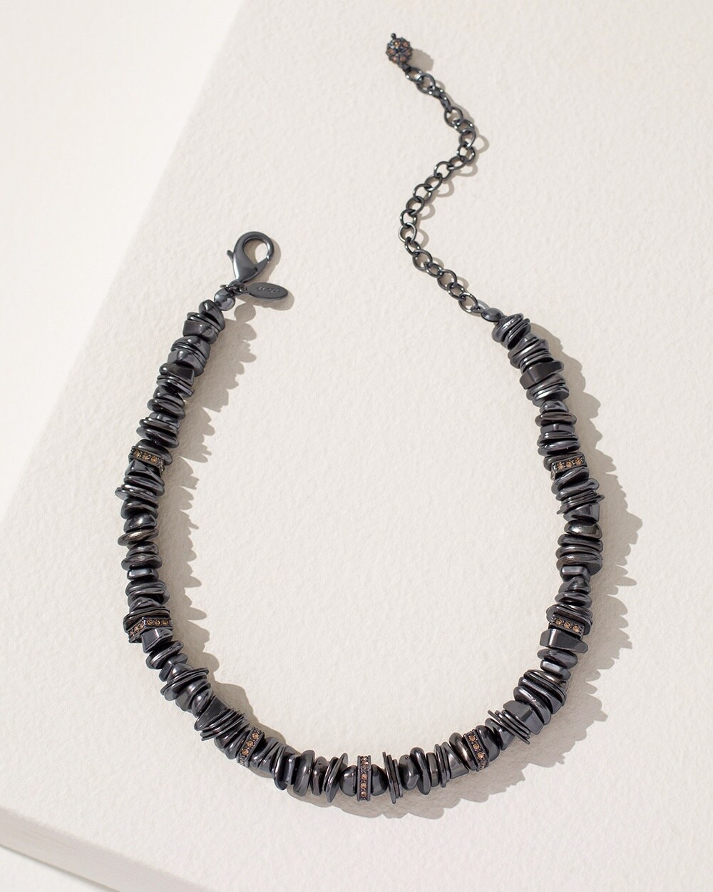 Modern Black and Goldtone Necklace