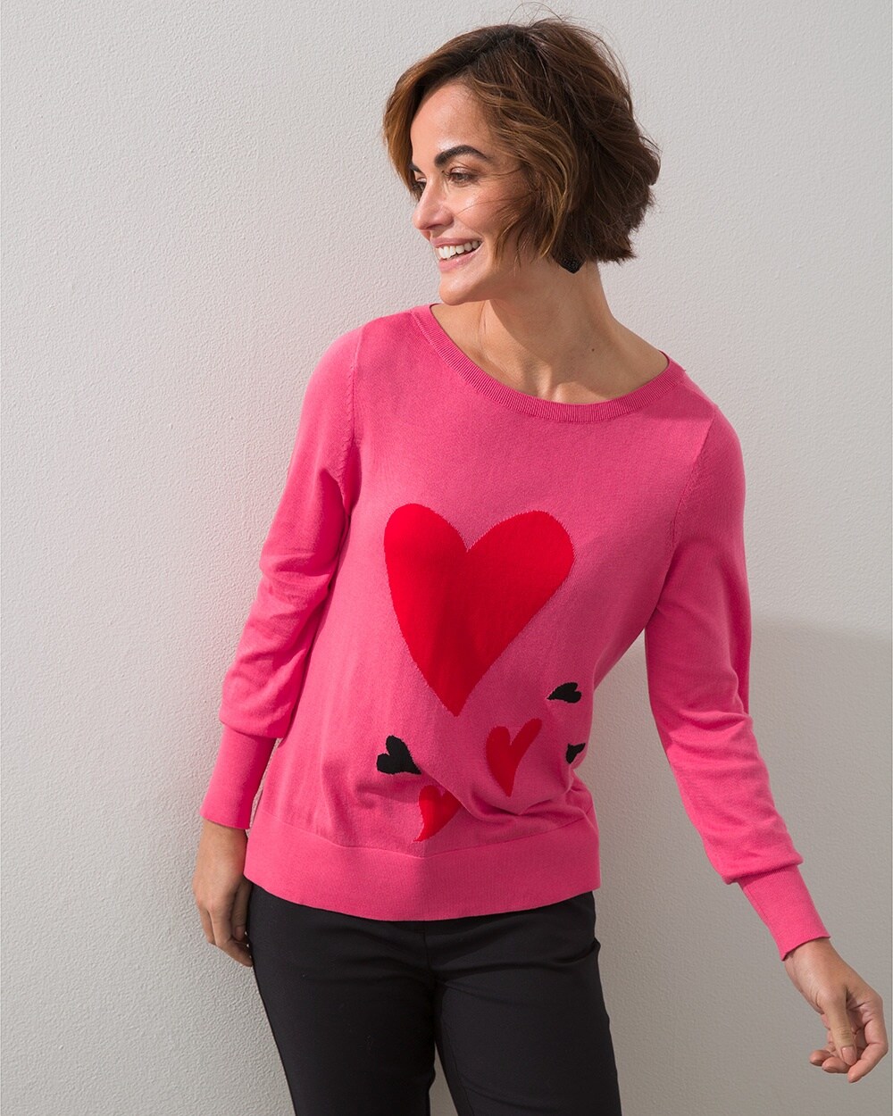Big Heart Pink Pullover Sweater