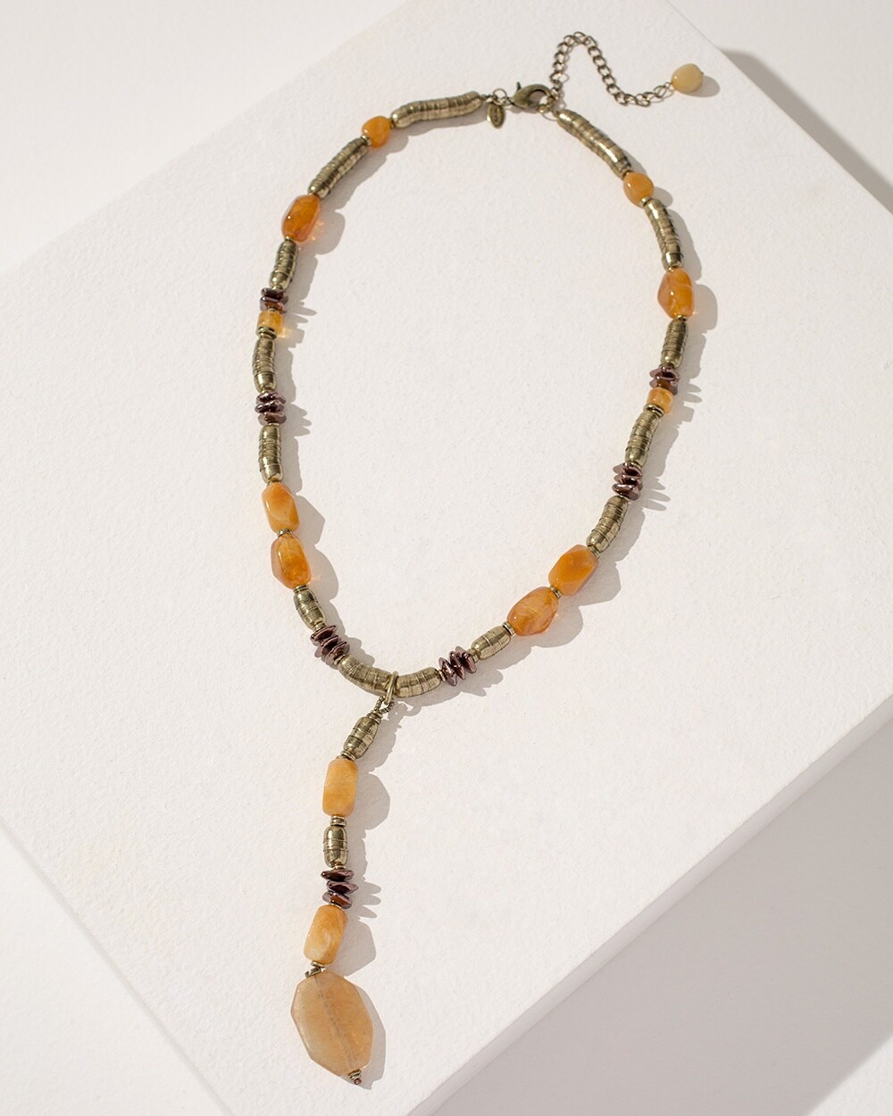 Saffron Goldtone Y-Necklace