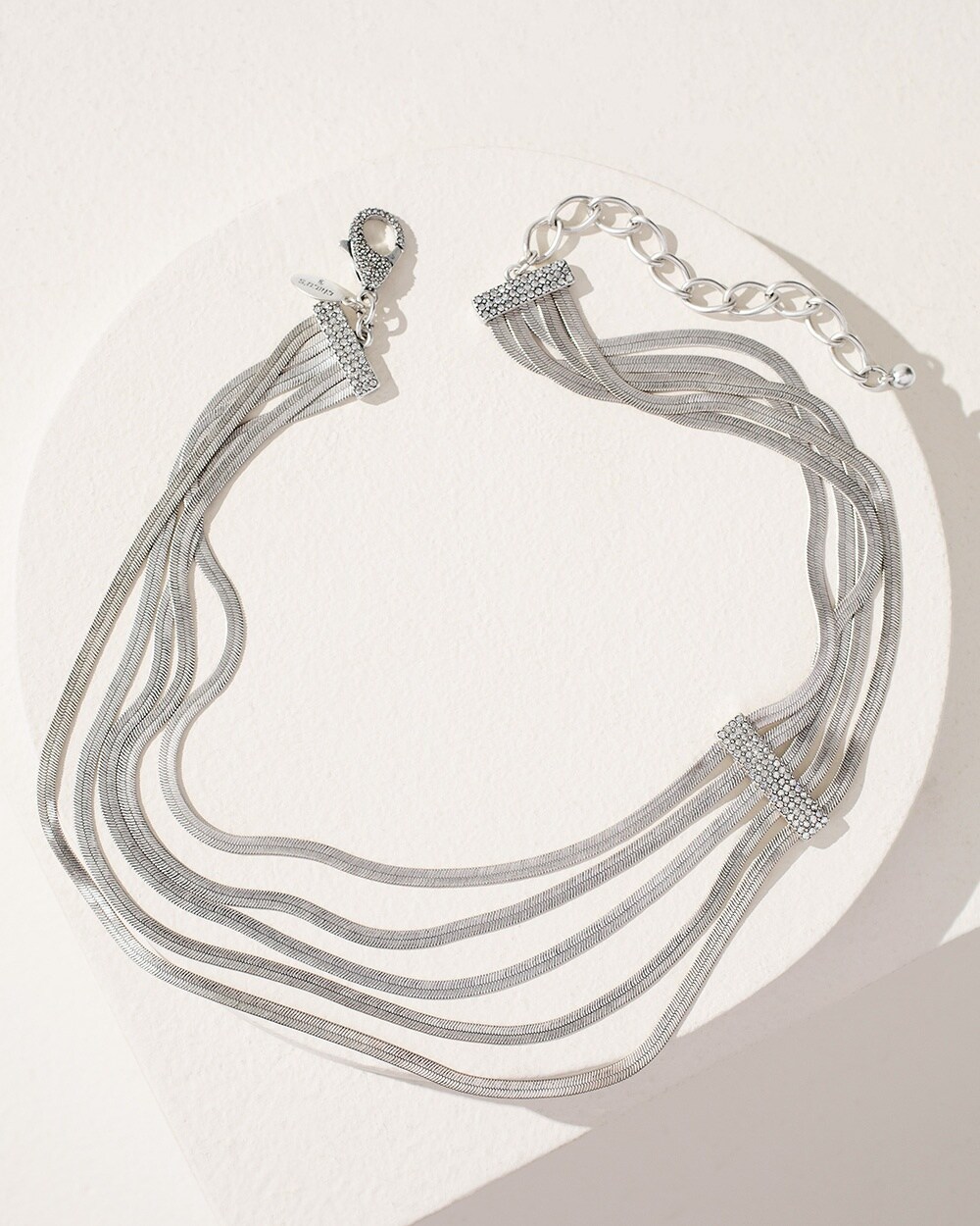 Silvertone Multistrand Chain Necklace