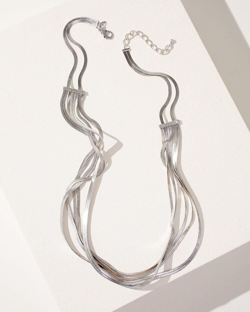 Silver Long Multi-Strand Necklace