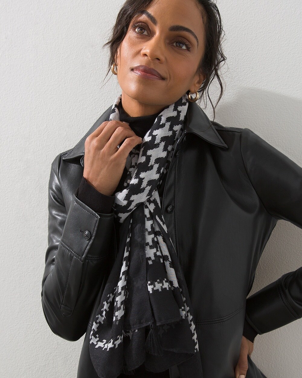 Houndstooth Oblong Scarf