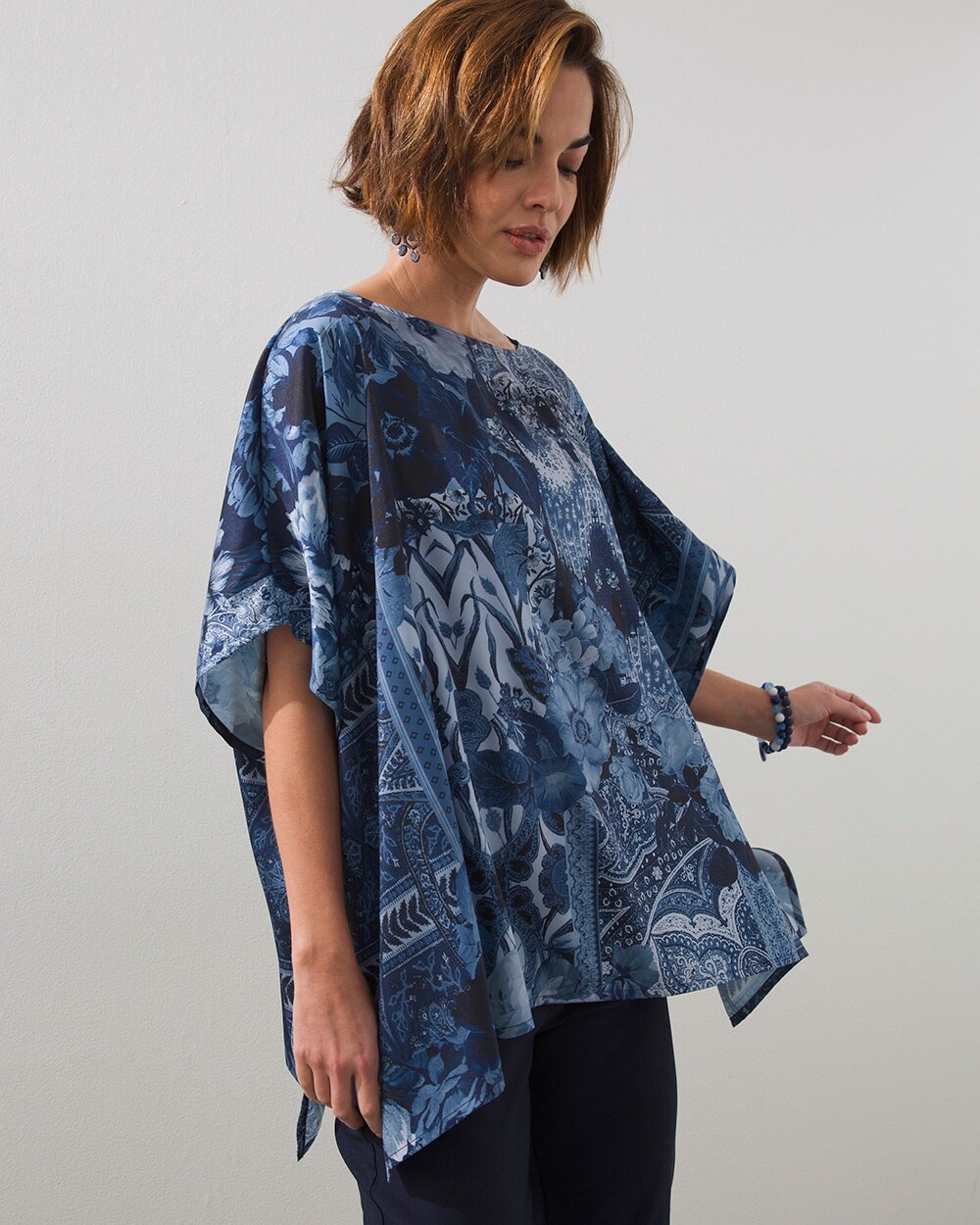 Floral Tapestry Woven Poncho