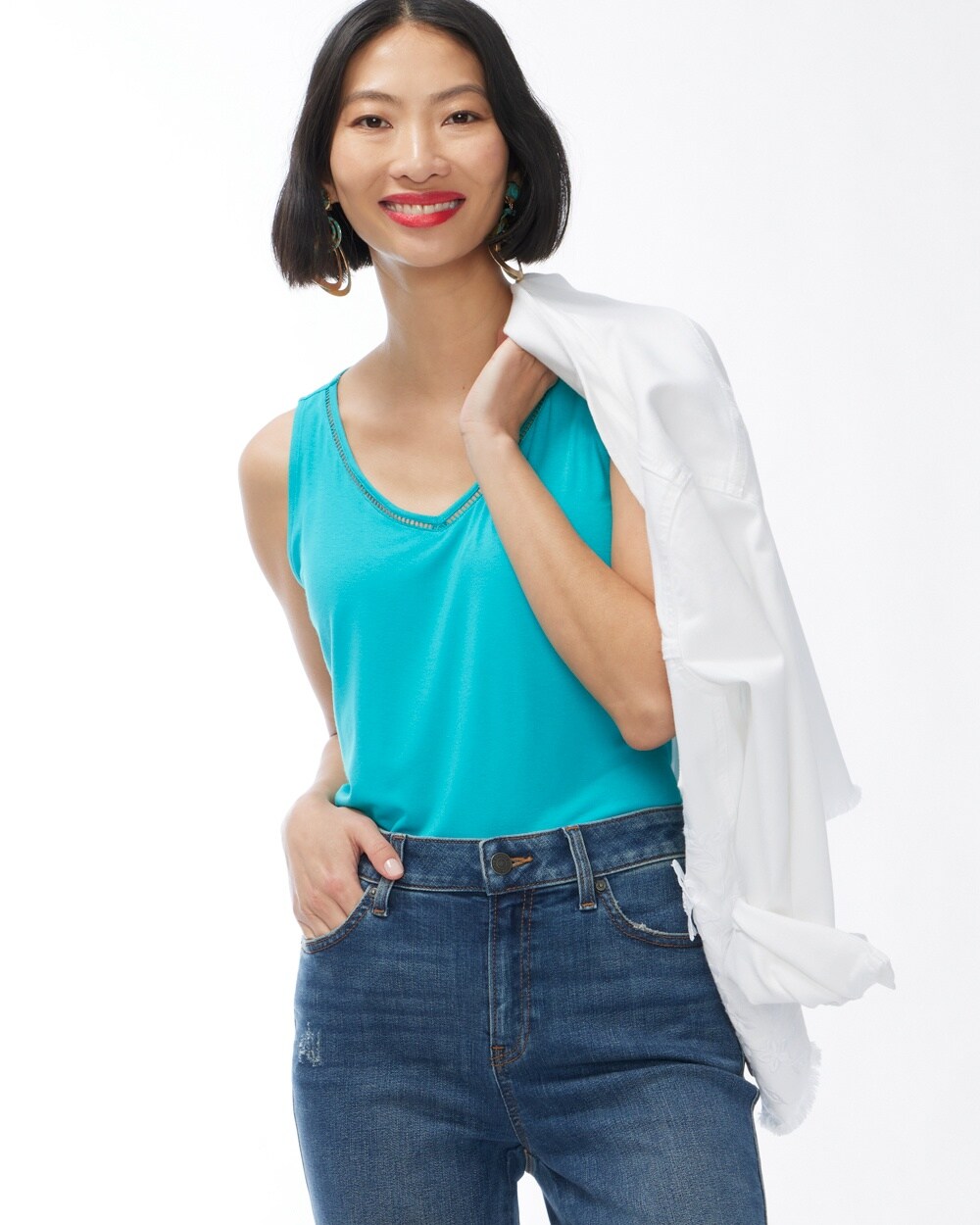 Touch of Cool Eyelet Tank
