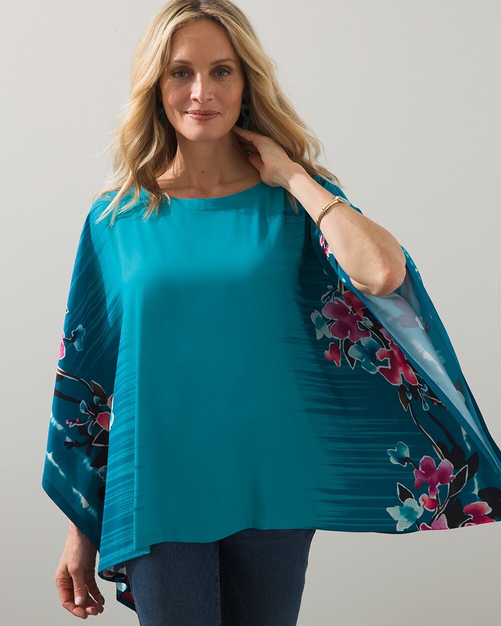 Floral Woven Poncho
