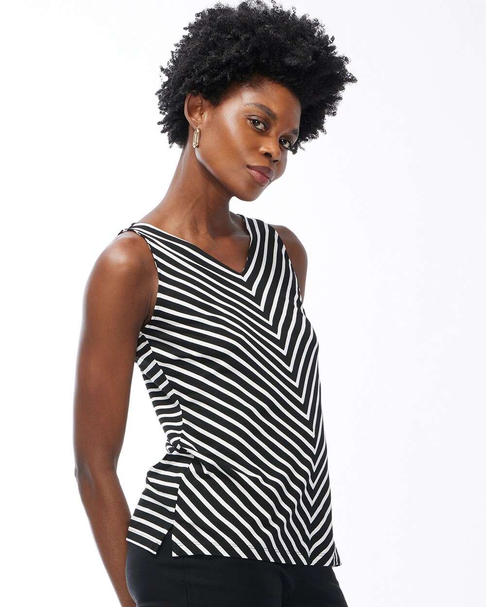 Touch of Cool Striped V-Neck Tank