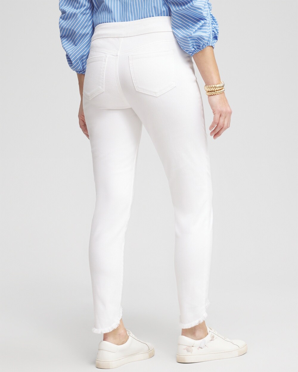 Puntoco Mujer Moda Casual Suelto Lavado Denim Ripped Jeans Casual Sólido  Elástico Pantalones Delgados Puntoco Puntoco-2845