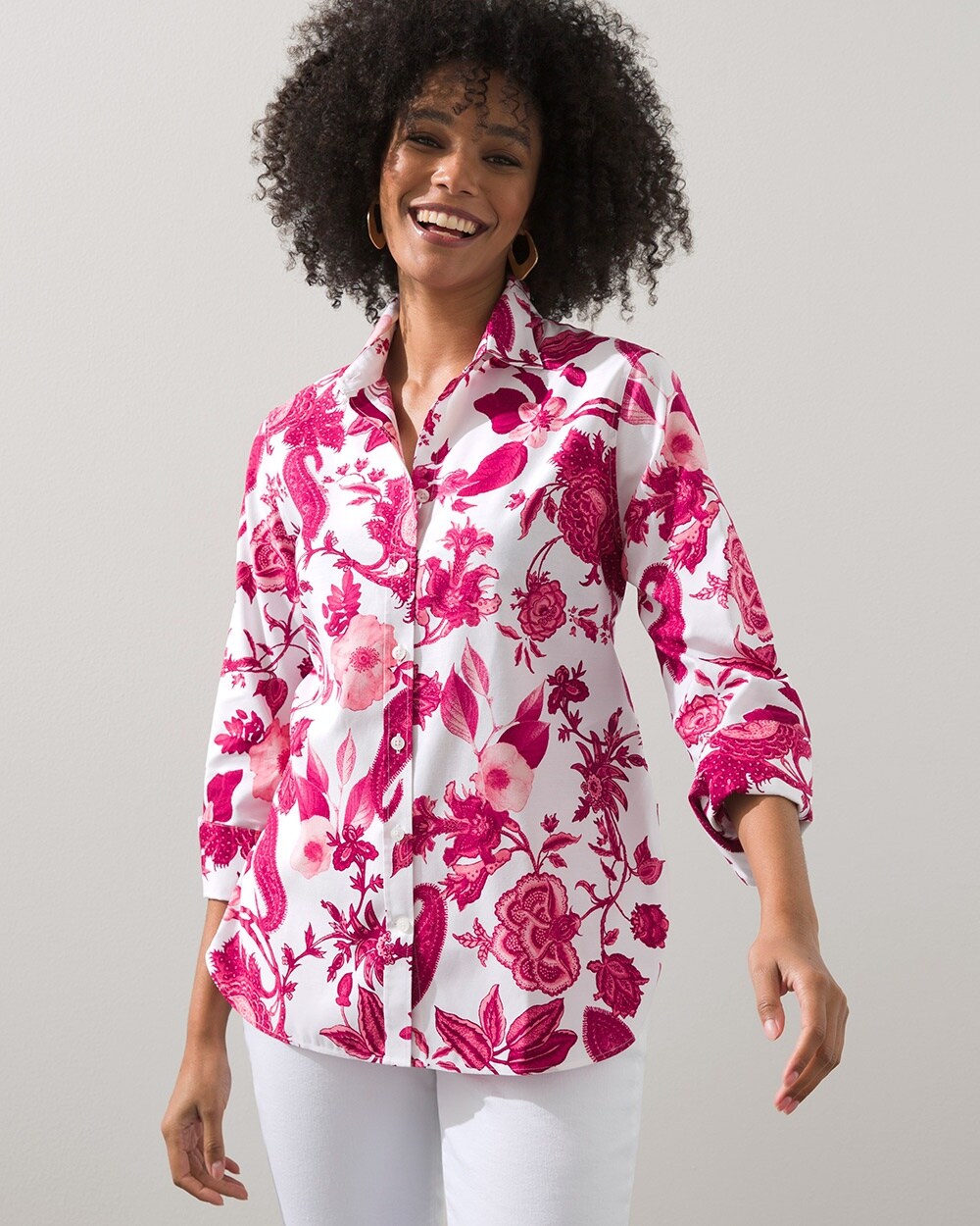 No-Iron Stretch Floral Paisley Shirt