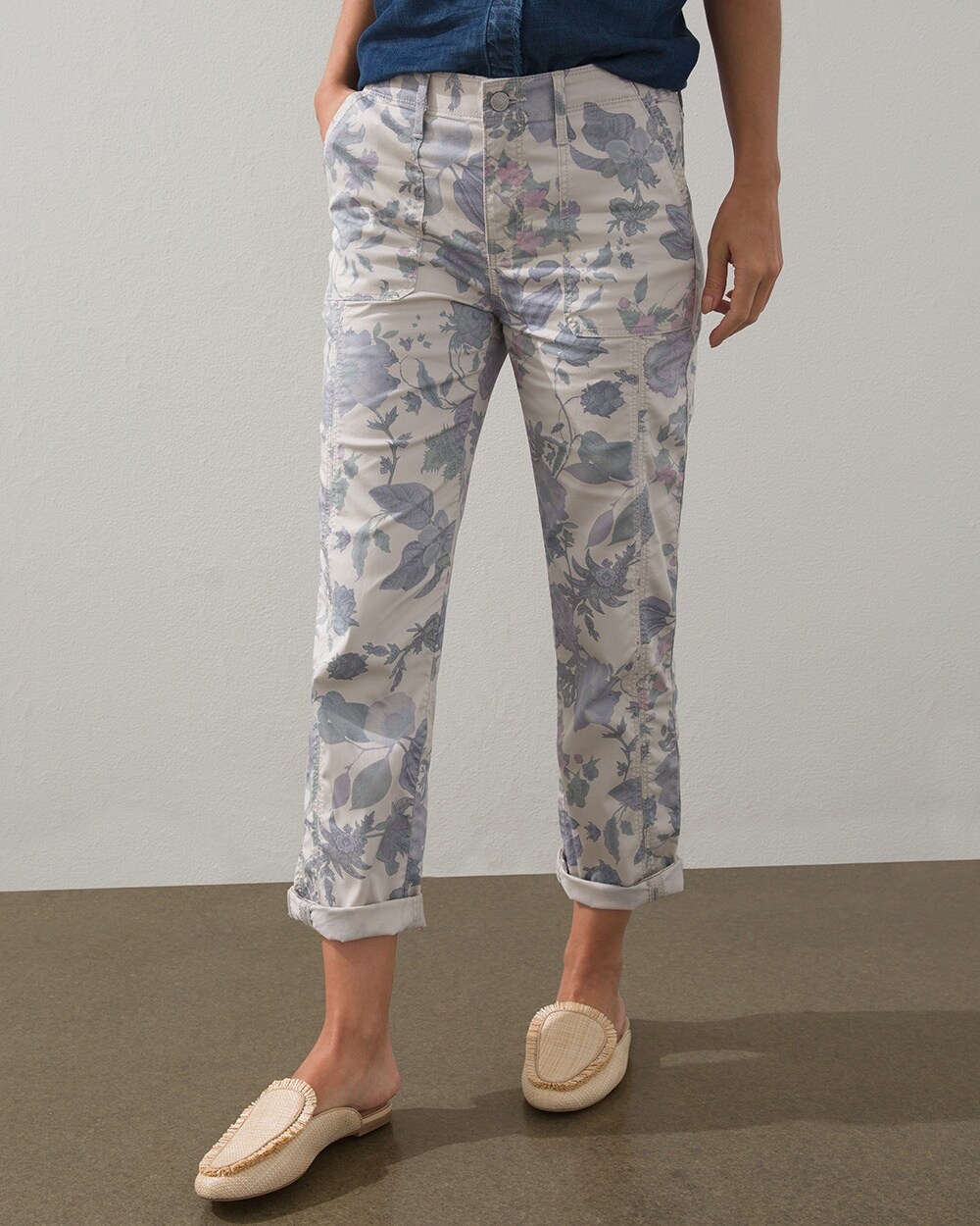 Charmed Twill Floral Ankle Pants