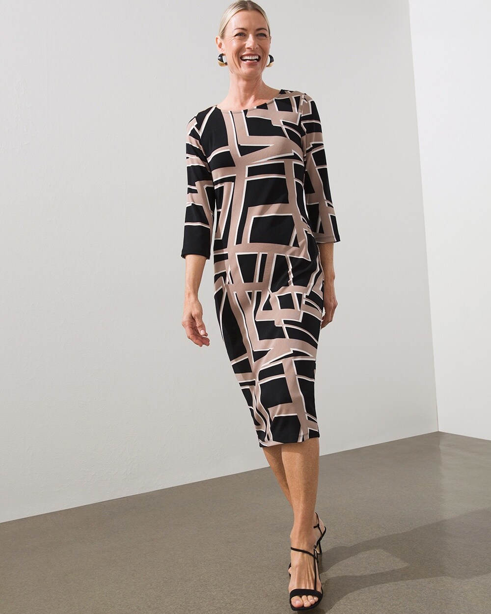 Travelers Abstract Print Classic Dress