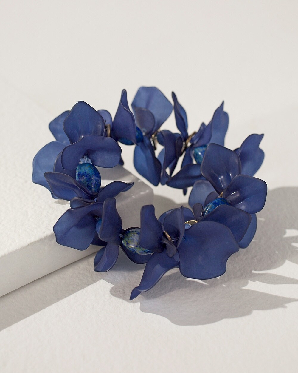 Blue Flower Petals Stretch Bracelet