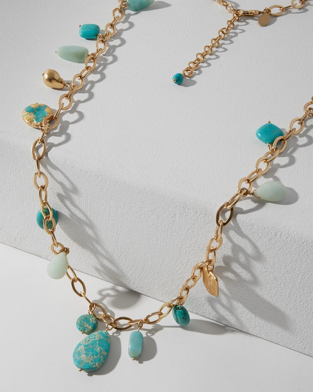 Turquoise and Gold-Tone Necklace
