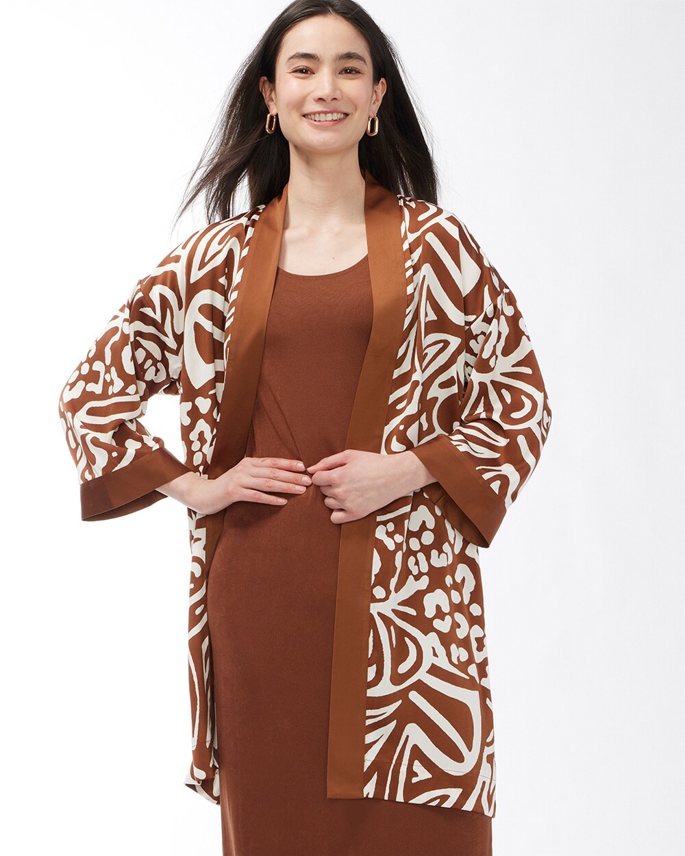 Travelers Collection Animal Print Kimono video preview image, click to start video