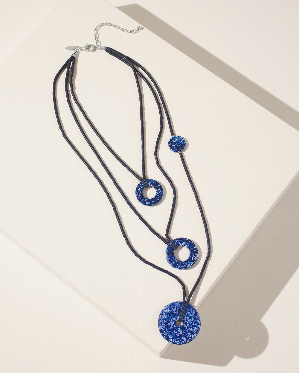 Blue Multistrand Pendant Necklace