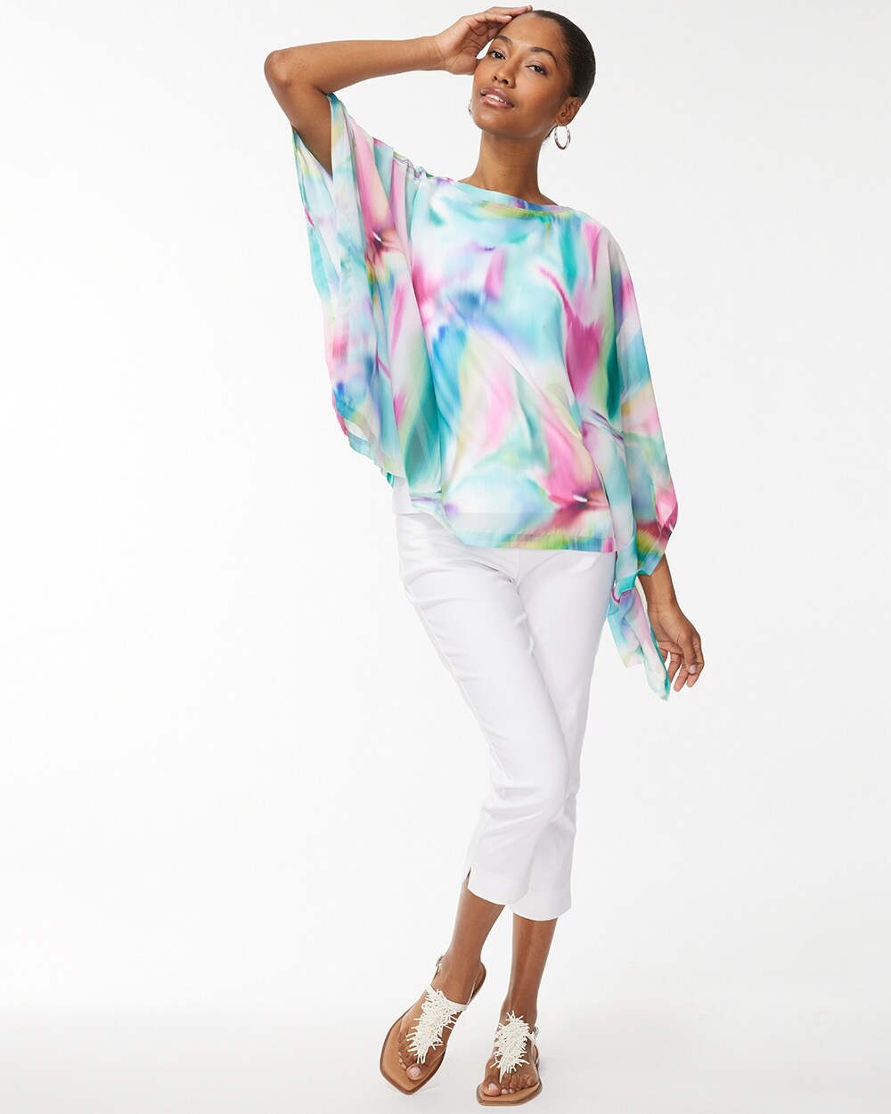Tie Dye Sheer Poncho video preview image, click to start video