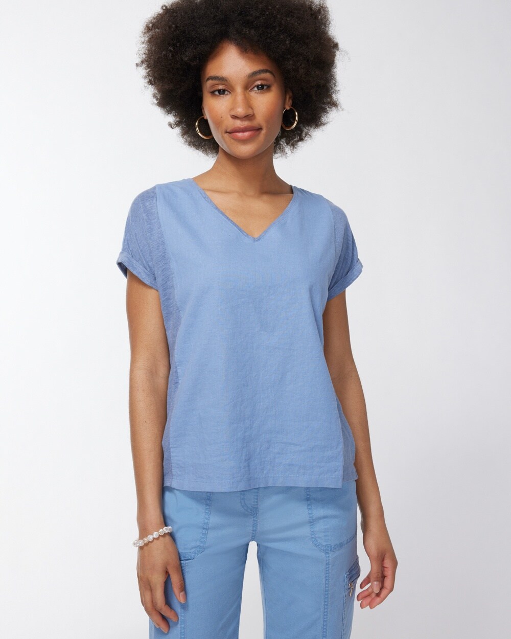 Linen Washed Seamed Tee