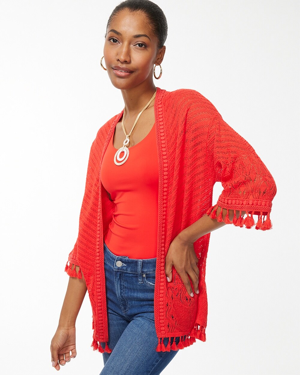 Summer Romance Tassel Trim Cardigan video preview image, click to start video