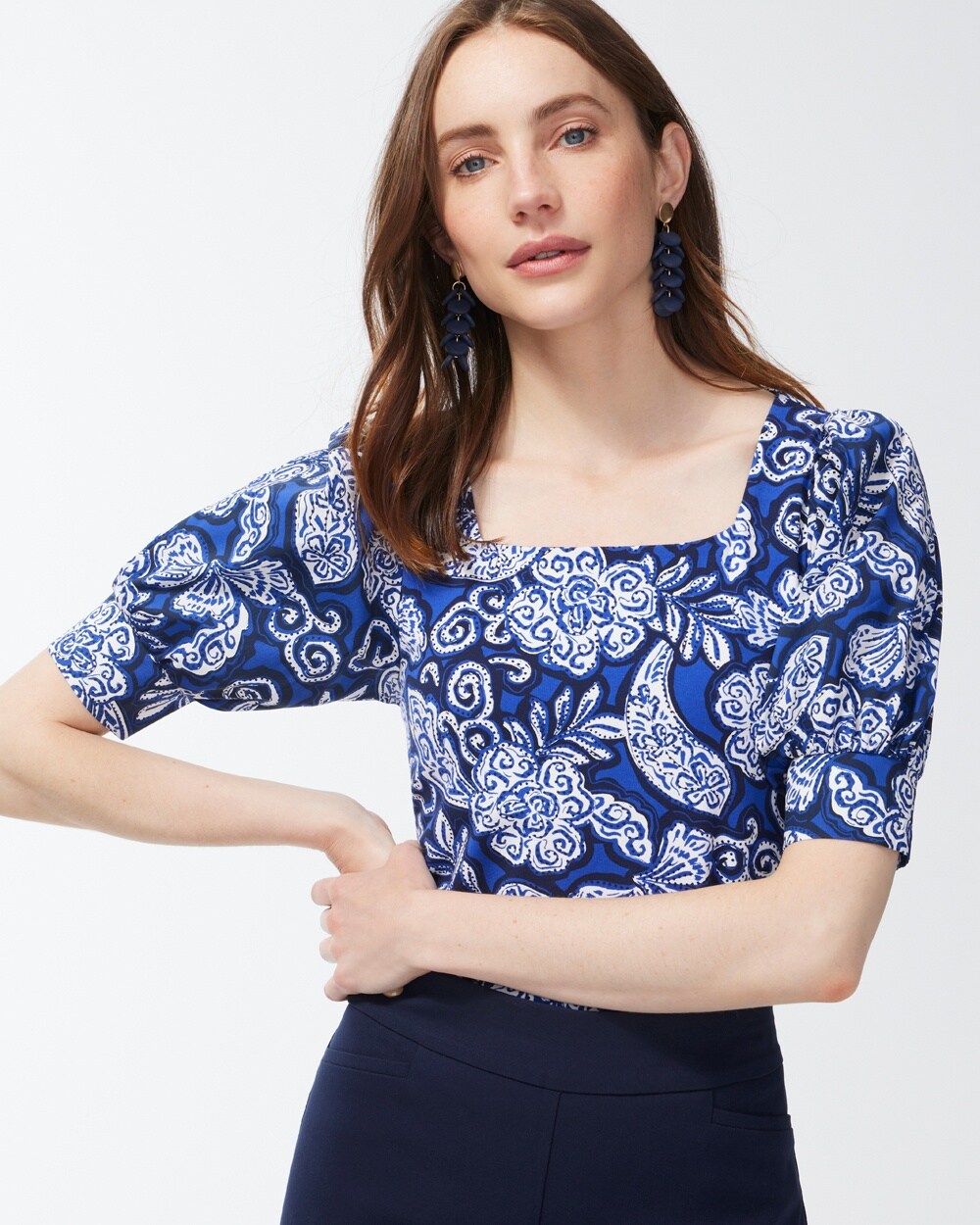 Cool Paisley Square Neck Top