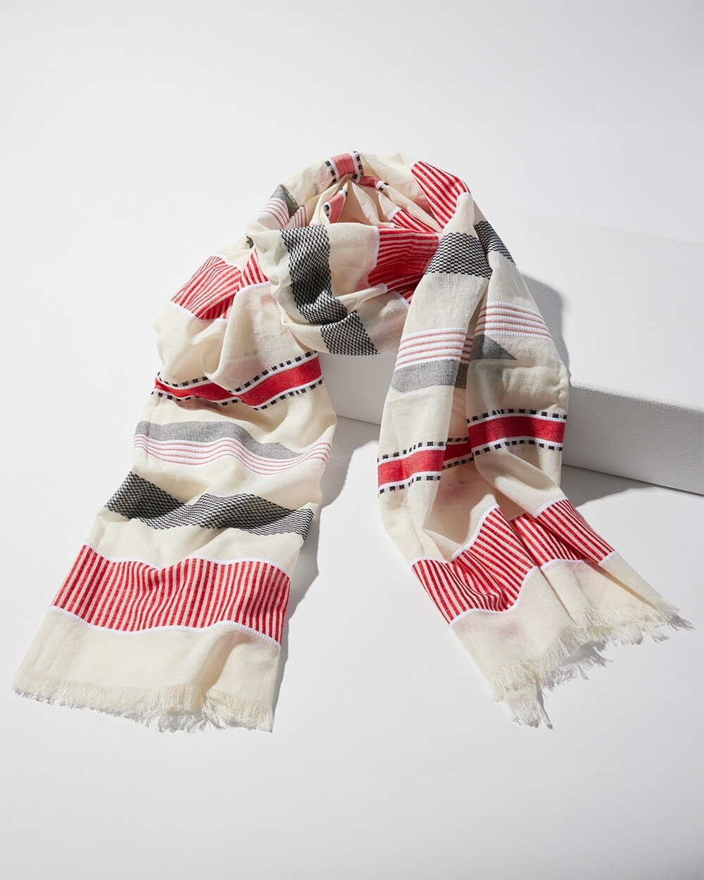 Red and Blue Oblong Scarf