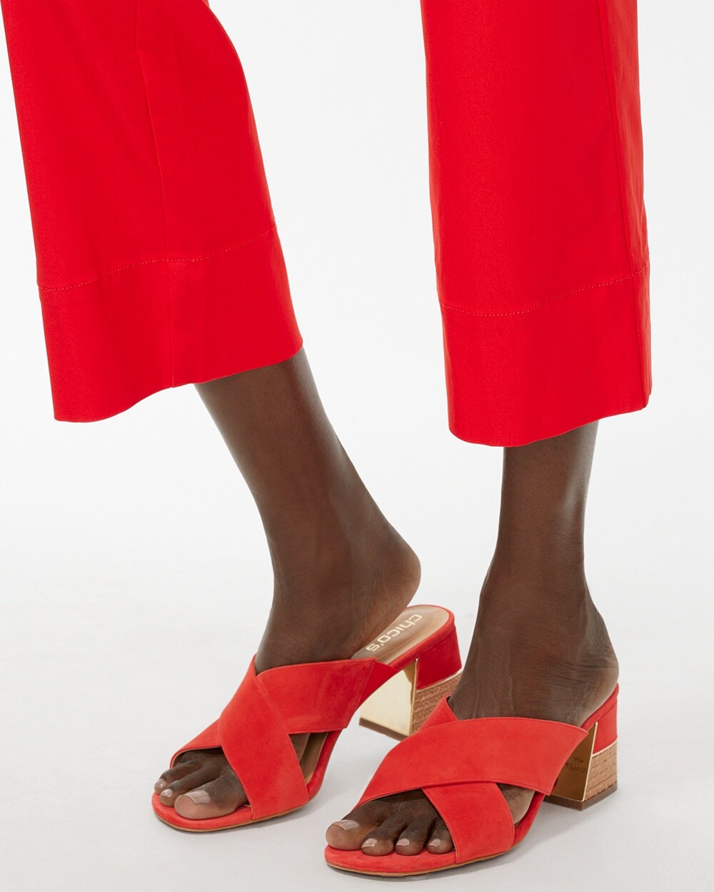 Crossover Heeled Mules
