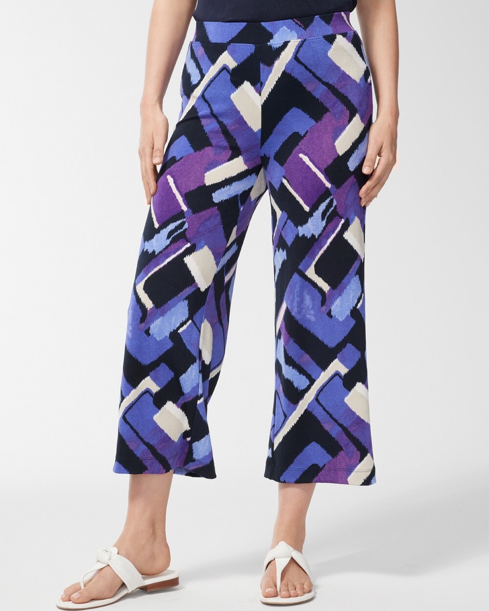 Petite Travelers Cool Abstract Print Crops