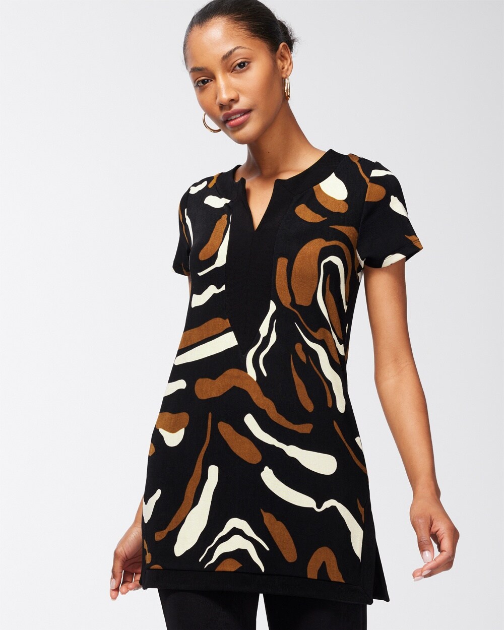 Travelers Abstract Print Tunic