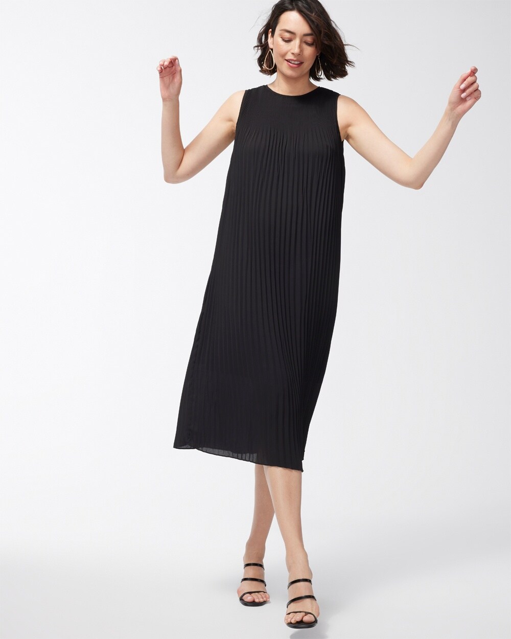 Black Label Georgette Pleated Dress video preview image, click to start video